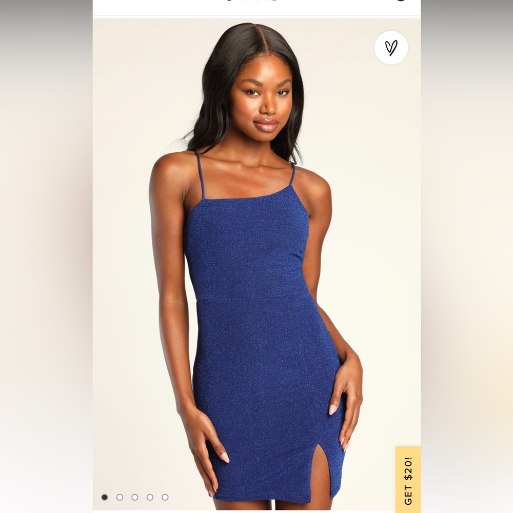 Take Me Anywhere Cobalt Sparkly Asymmetrical Bodycon Mini Dress